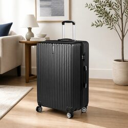 24 Inch Hard Shell Spinner Luggage Suitcase in Black