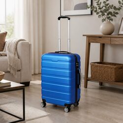 20 Inch Blue Carry On Luggage Suitcase with Spinner Wheels