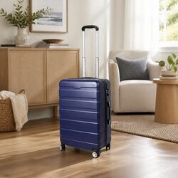 Lightweight 20 Inch Navy Carry On Luggage Suitcase
