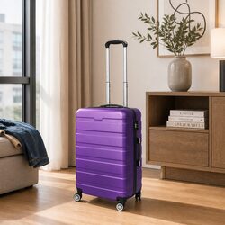Durable 20 Inch Purple Carry-On Luggage Suitcase