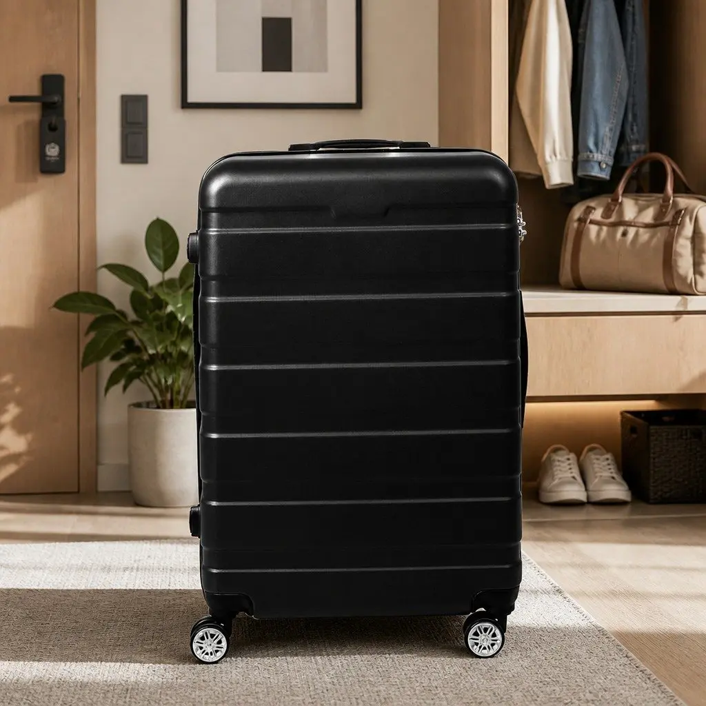 Black 24 Inch Hardshell Suitcase with Combination Lock