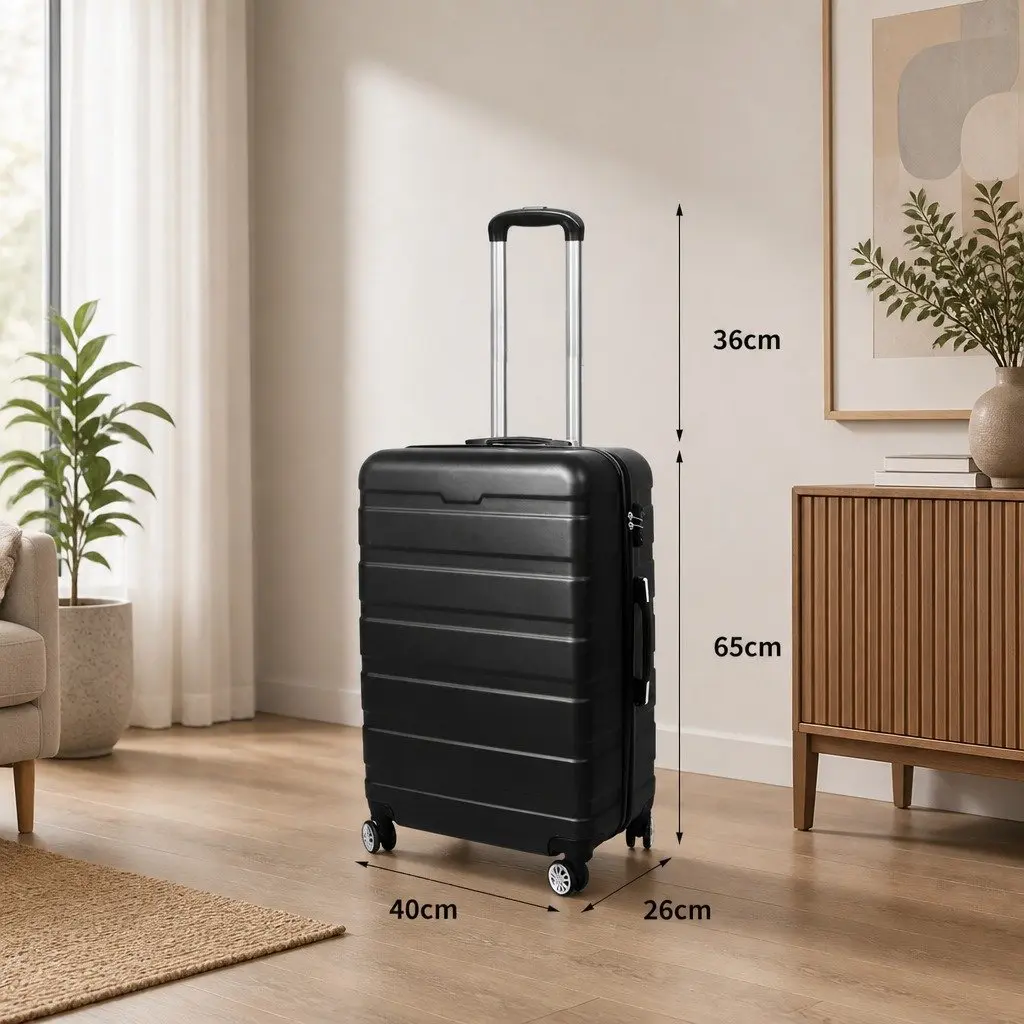 Black 24 Inch Hardshell Suitcase with Combination Lock