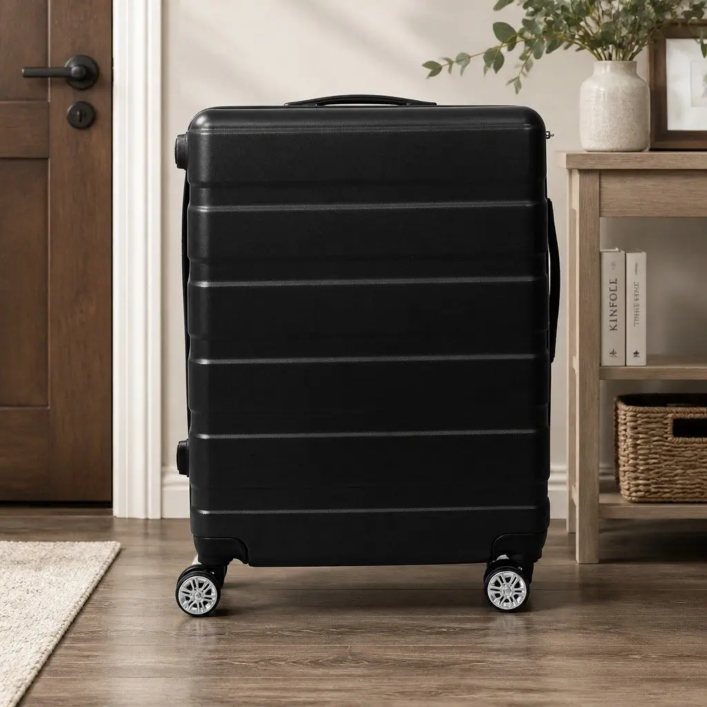 Black 24 Inch Hardshell Suitcase with Combination Lock