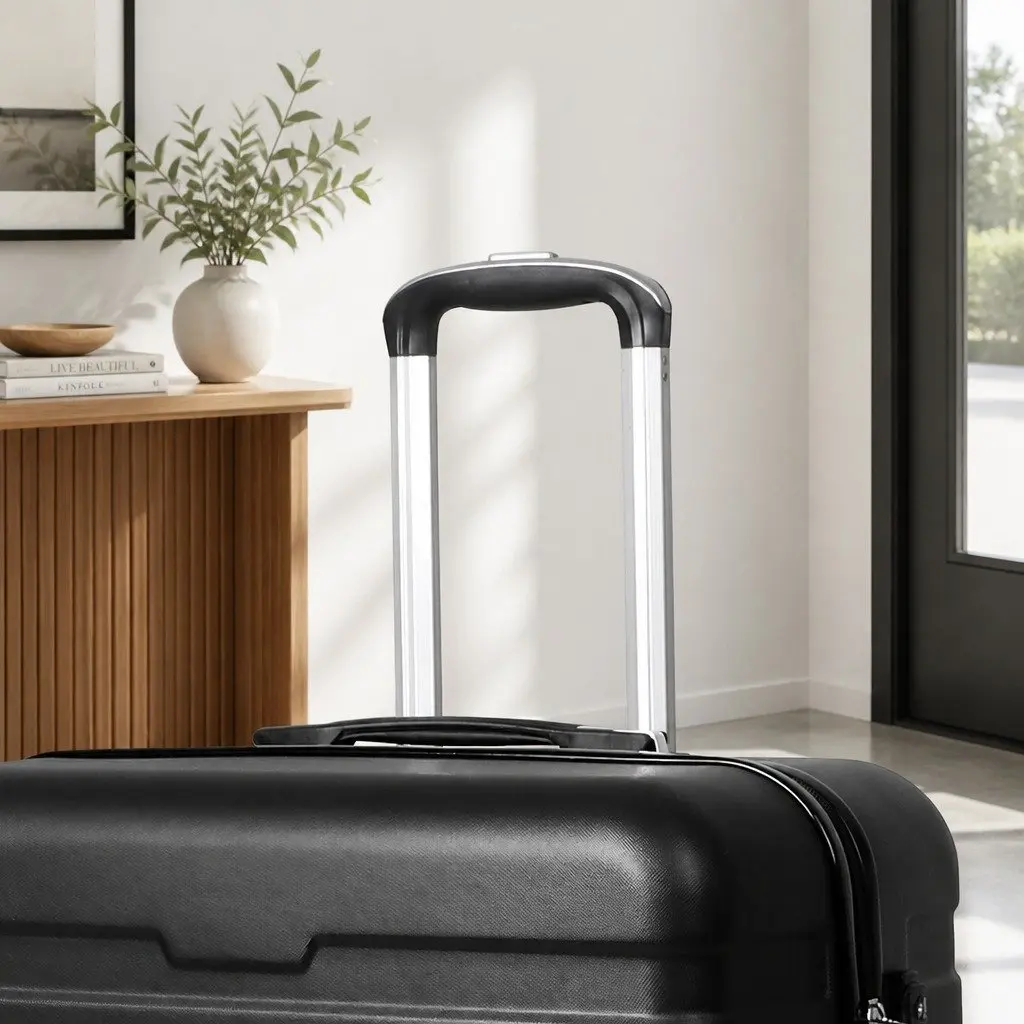Black 24 Inch Hardshell Suitcase with Combination Lock