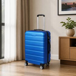 24 inch Luggage Suitcase Hard Shell Carry On Travel Case Spinner Wheels Blue
