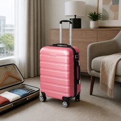 Rose Gold Hard Shell Luggage Suitcase with Spinner Wheels