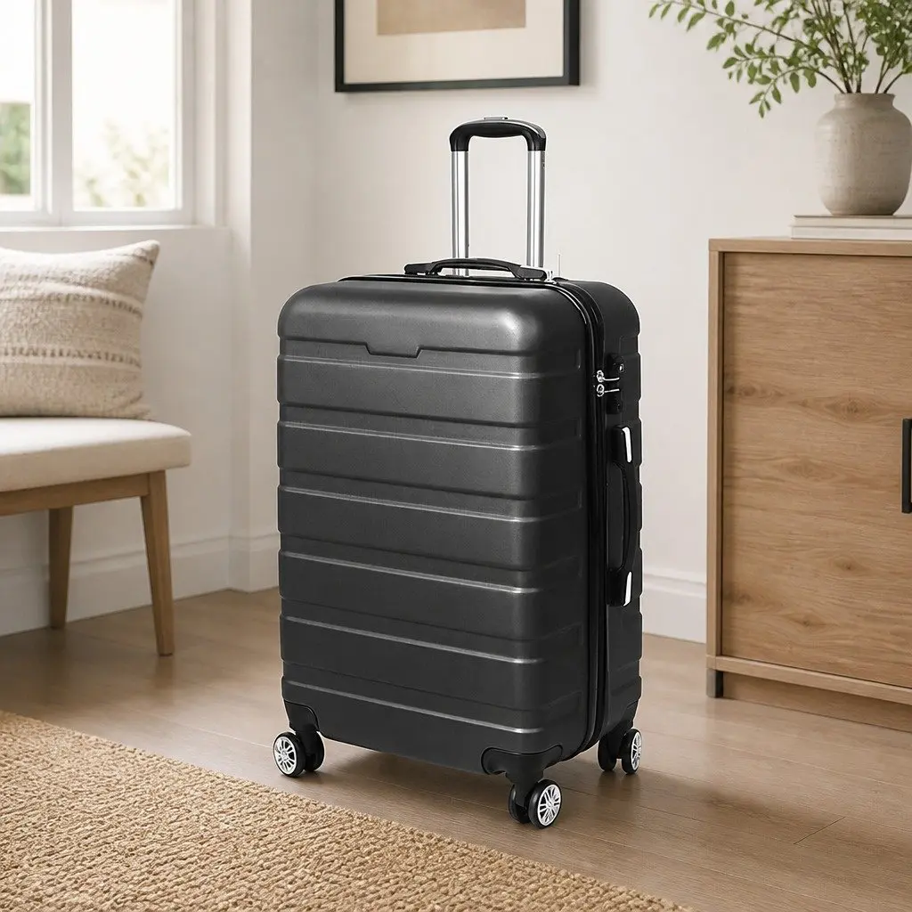 Luggage Suitcase ABS Hard Shell 28" Carry-On Travel Bag Spinner Wheels Rose Gold Black Blue Dark Grey Green Silver Navy Purple