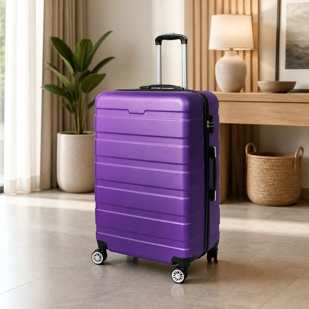 28 Inch Purple Hard Shell Luggage with Spinner Wheels