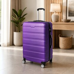 Durable 28 Inch Purple Hard Shell Luggage with Spinner Wheels