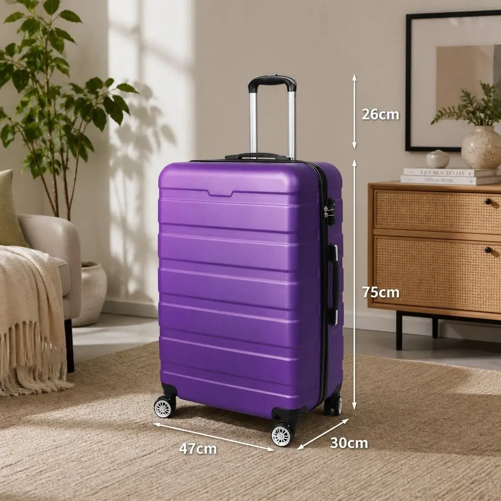 28 Inch Luggage Suitcase Hard Shell ABS Purple