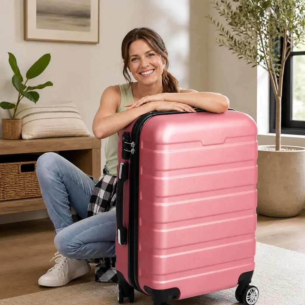 28 Inch Rose Gold Hard Shell Luggage Suitcase