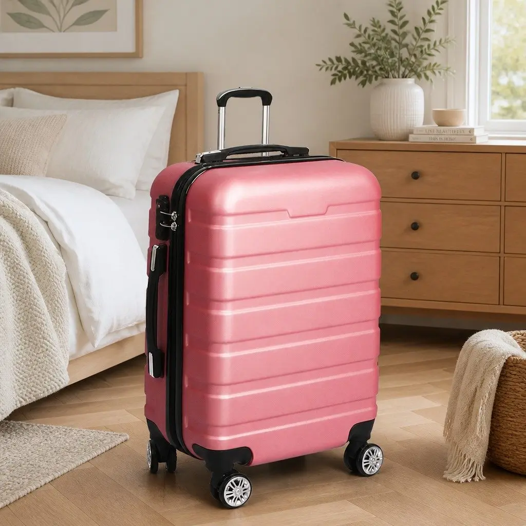 28 Inch Rose Gold Hard Shell Luggage Suitcase