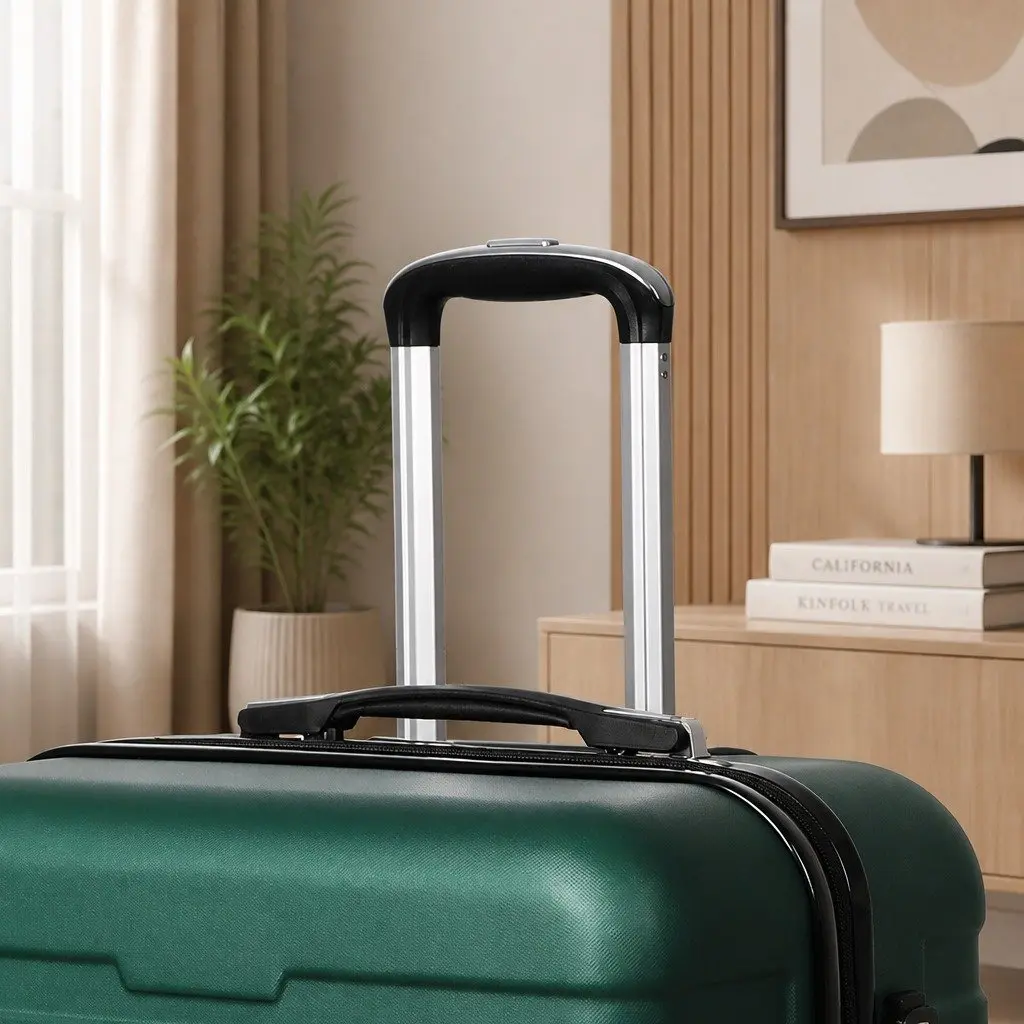 3-Piece Luggage Set Hard Shell Suitcase Travel Spinner Wheels Carry Handle Green