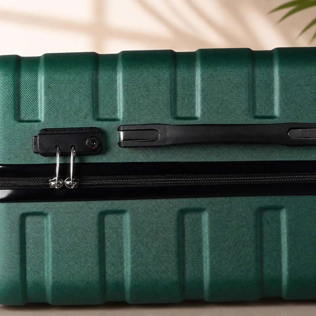 3-Piece Luggage Set Hard Shell Suitcase Travel Spinner Wheels Carry Handle Green