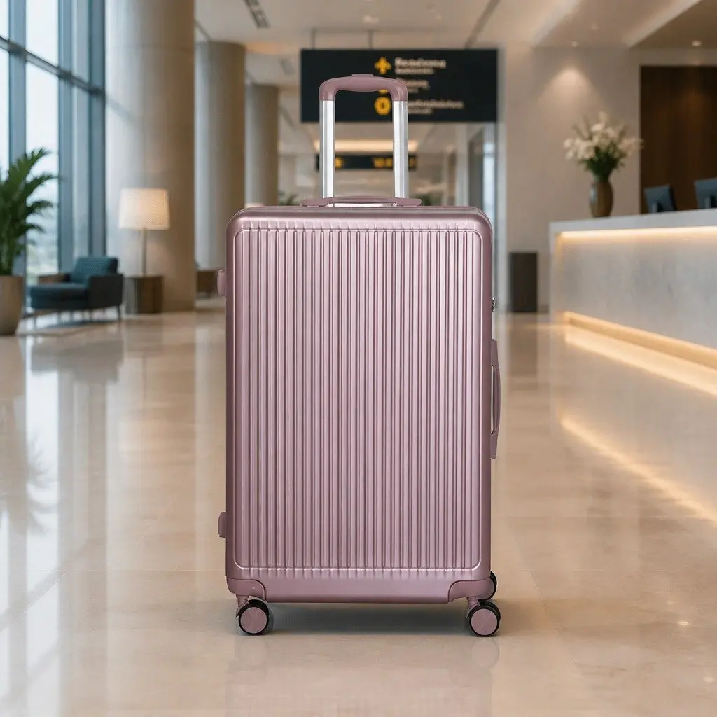 Rose Gold Hard Shell Luggage Trolley 4 Piece Set
