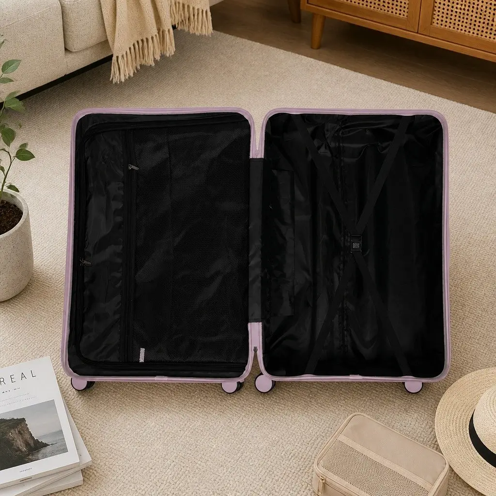 Rose Gold Hard Shell Luggage Trolley 4 Piece Set
