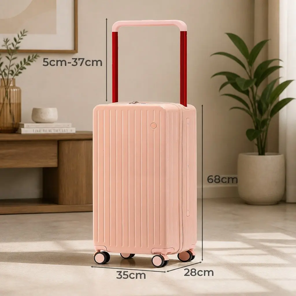 26" Pink Hard Shell Luggage with TSA Lock
