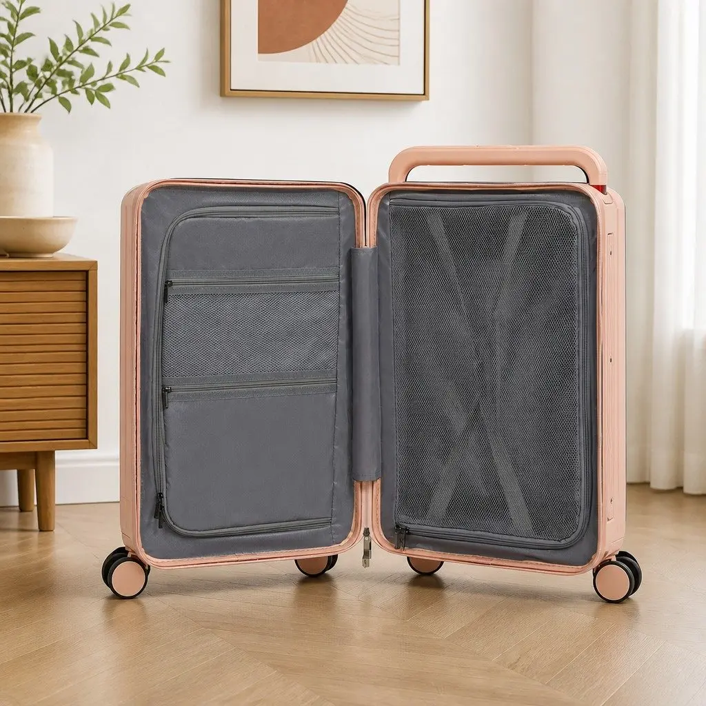 26" Pink Hard Shell Luggage with TSA Lock