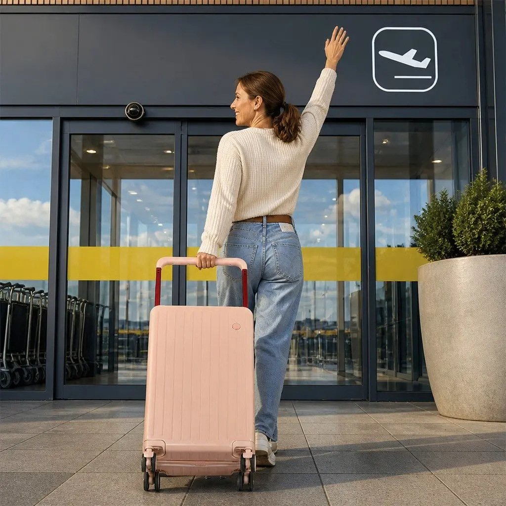 26" Pink Hard Shell Luggage with TSA Lock