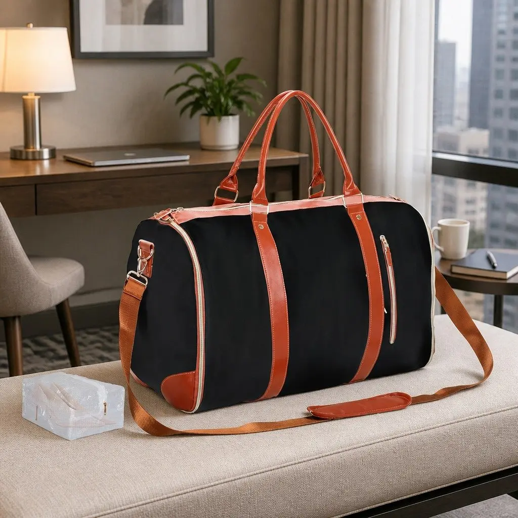 55L Black Garment Bag with Shoulder Strap