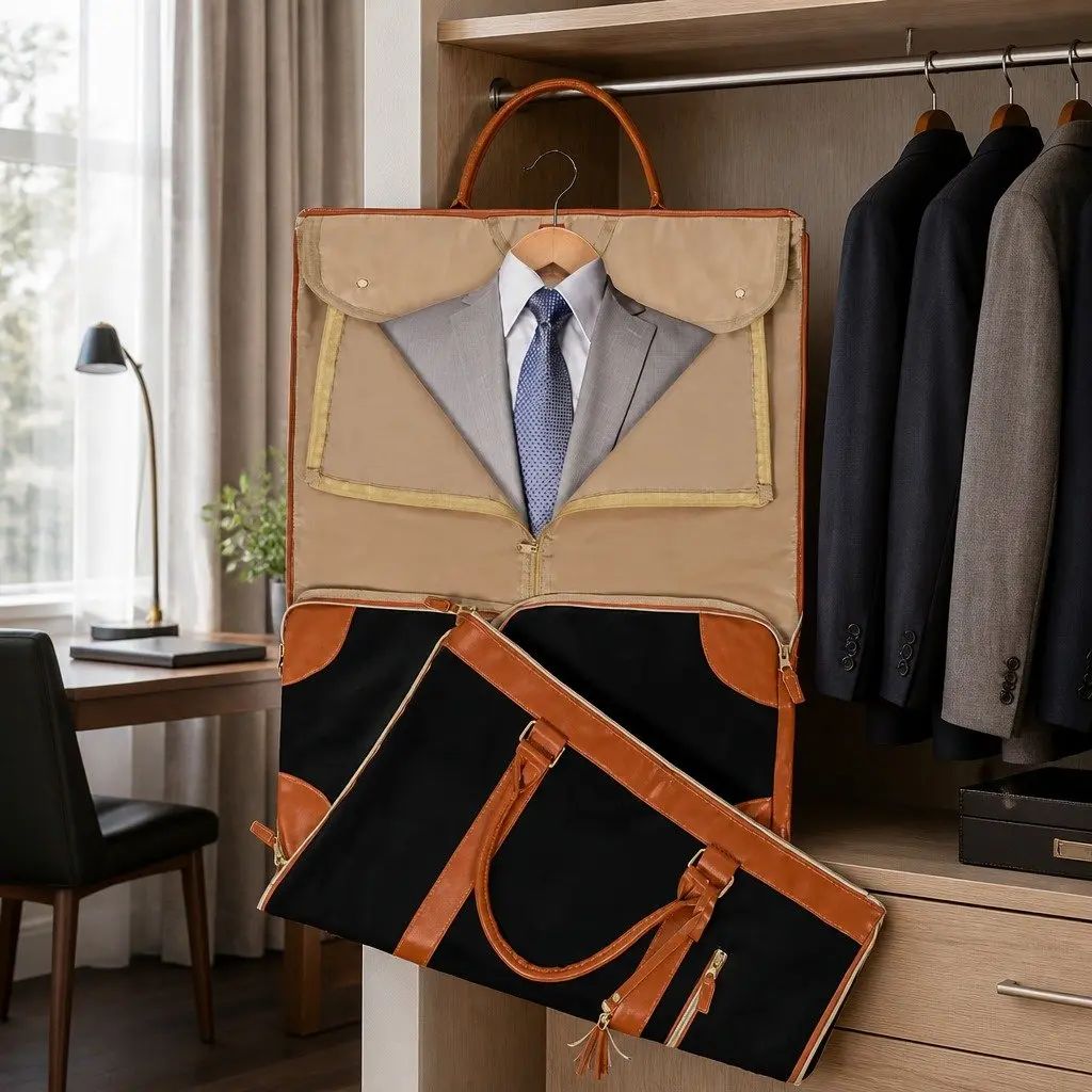 55L Black Garment Bag with Shoulder Strap