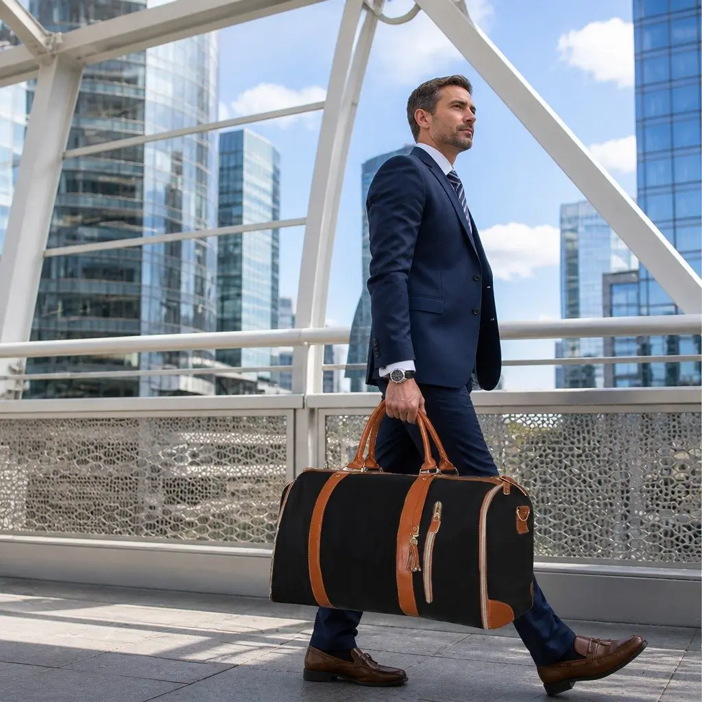 55L Black Garment Bag with Shoulder Strap