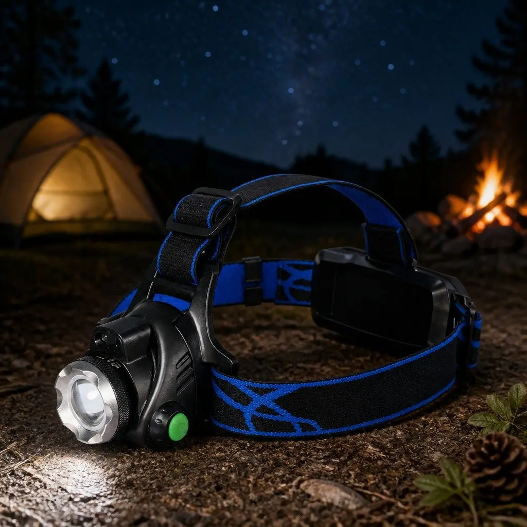 LED Headlamp Aluminium Alloy 90° Tilting Black