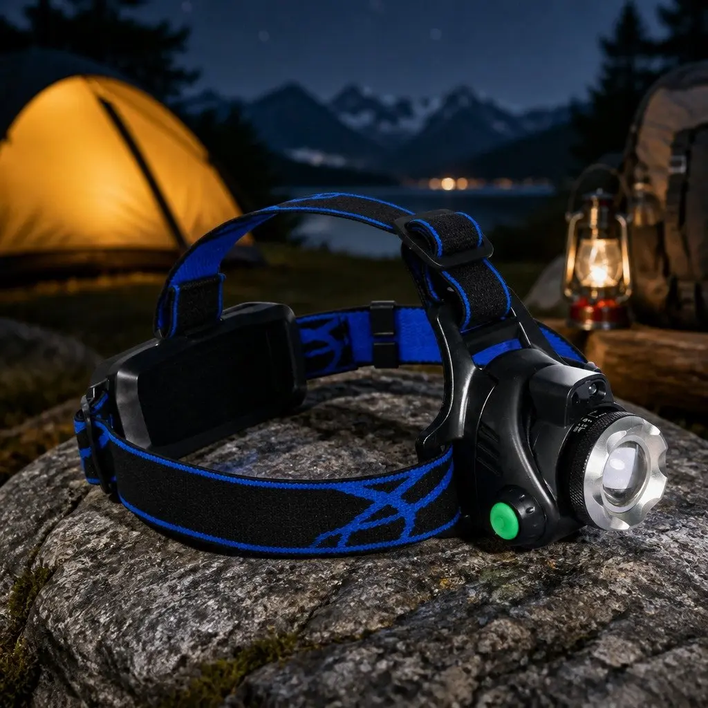 LED Headlamp Aluminium Alloy 90° Tilting Black