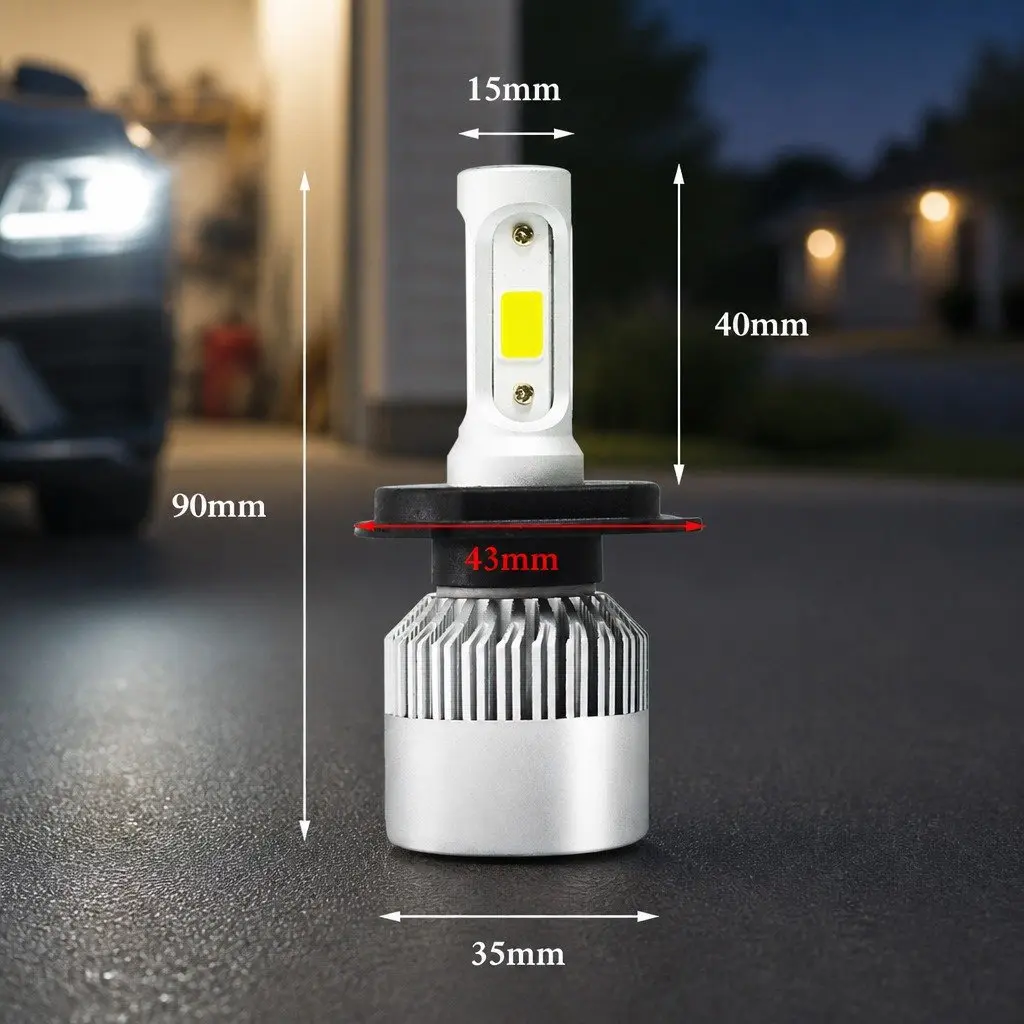 High Brightness H4 LED Headlight Bulbs 6500K White