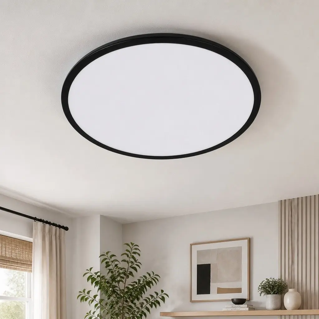 LED Ceiling Light Acrylic Metal 30CM Black 18W Ultra-Thin Flush Mount