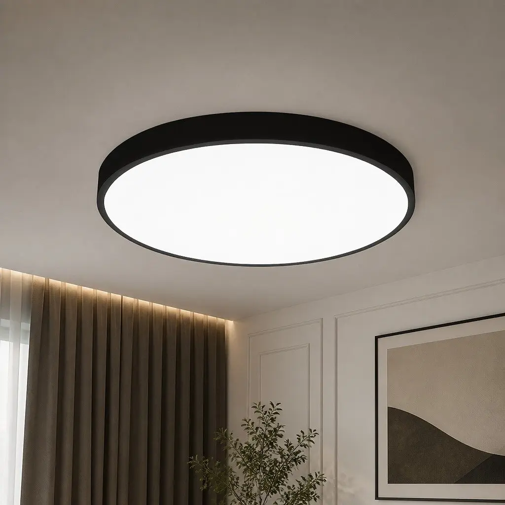 LED Ceiling Light Acrylic Metal 30CM Black 18W Ultra-Thin Flush Mount