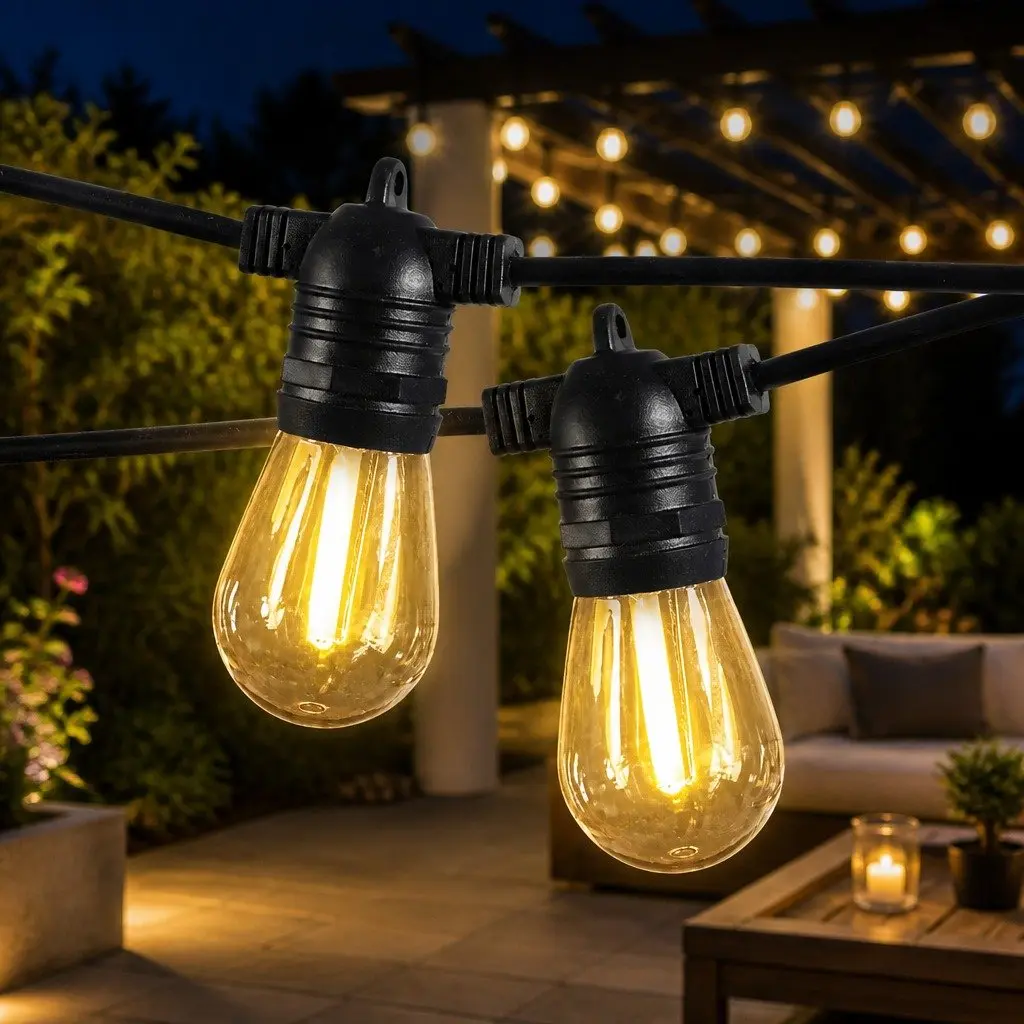 30M Heavy-Duty Festoon String Lights with 30 LED Bulbs