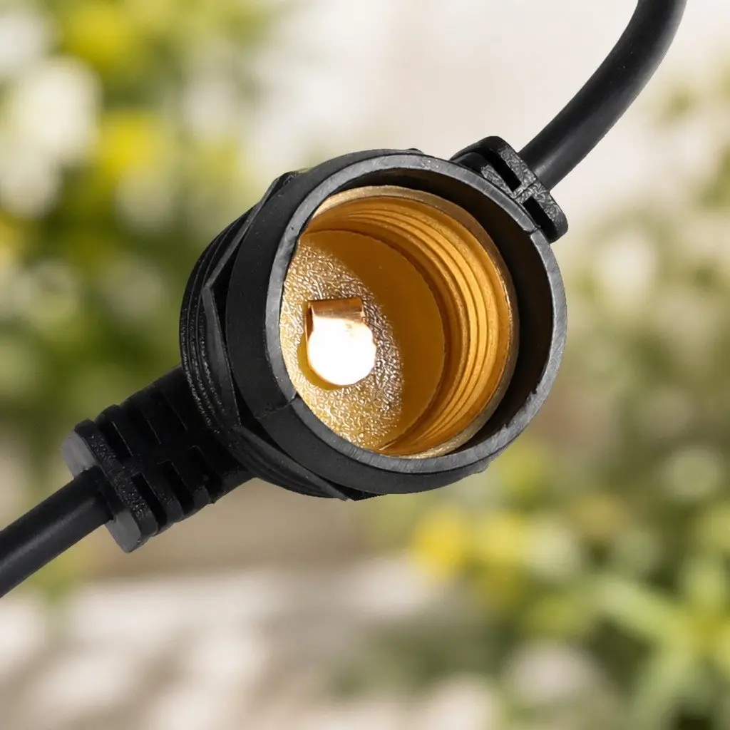 50M Festoon String Lights with 50 Warm White LED Bulbs