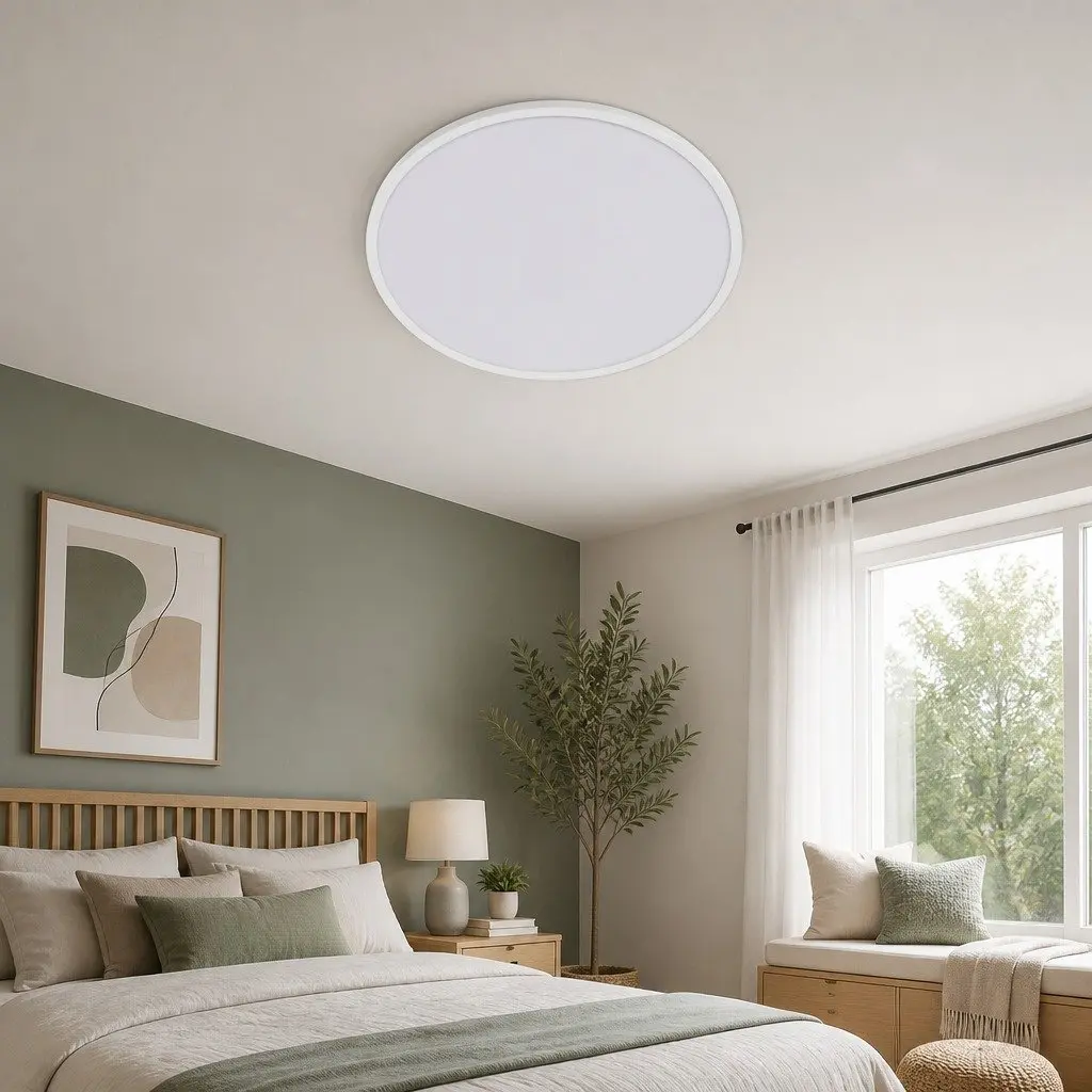 LED Ceiling Light Acrylic Metal 40cm White 60W 3-Colour Temperature Flush Mount Fixture