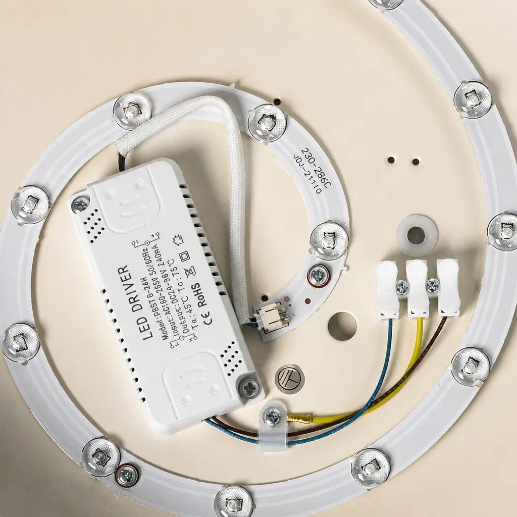 LED Ceiling Light Acrylic Metal 40cm White 60W 3-Colour Temperature Flush Mount Fixture