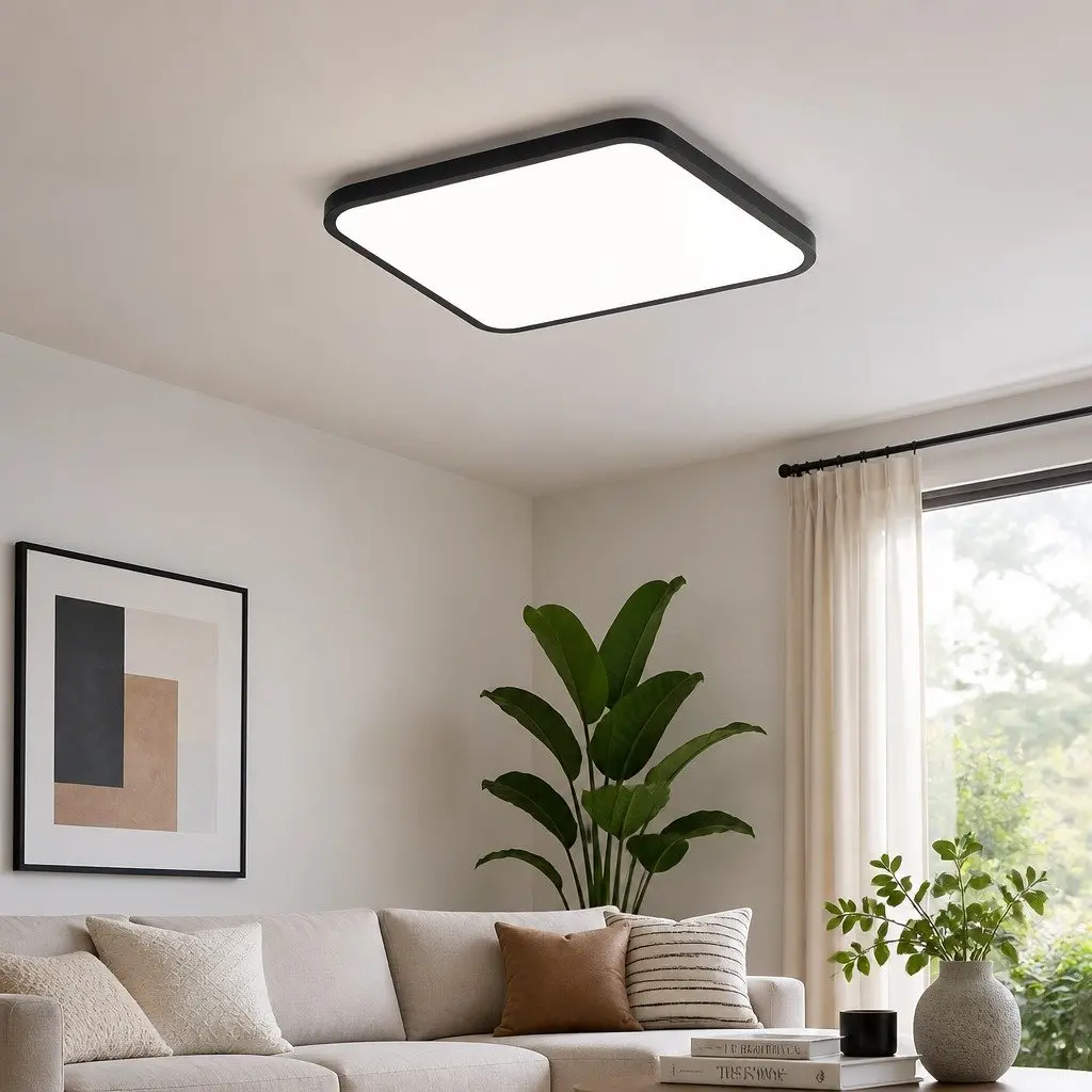 LED Ceiling Light Acrylic Metal 30cm Black 36W 3-Colour