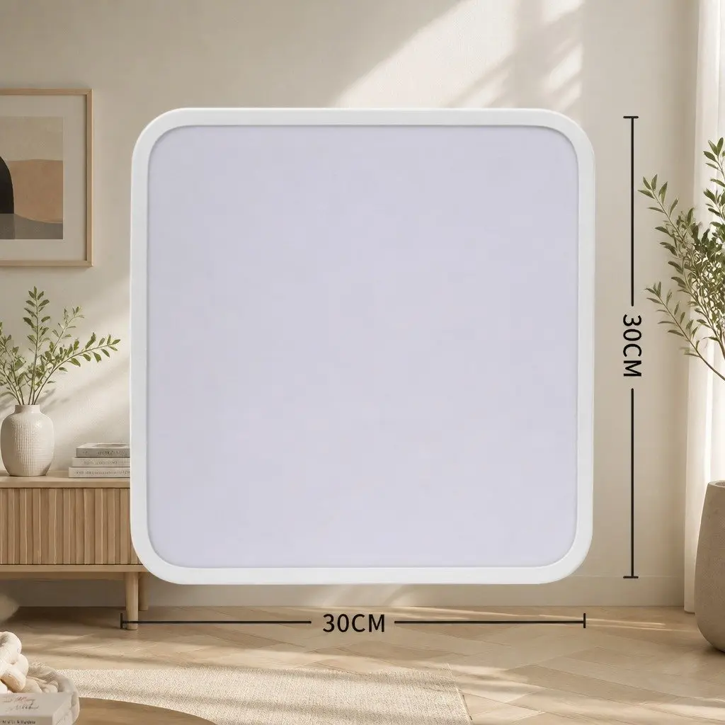 LED Ceiling Light Acrylic Metal 30cm x 30cm x 5cm White 3-Colour Dimmable Ultra-Thin Flush Mount