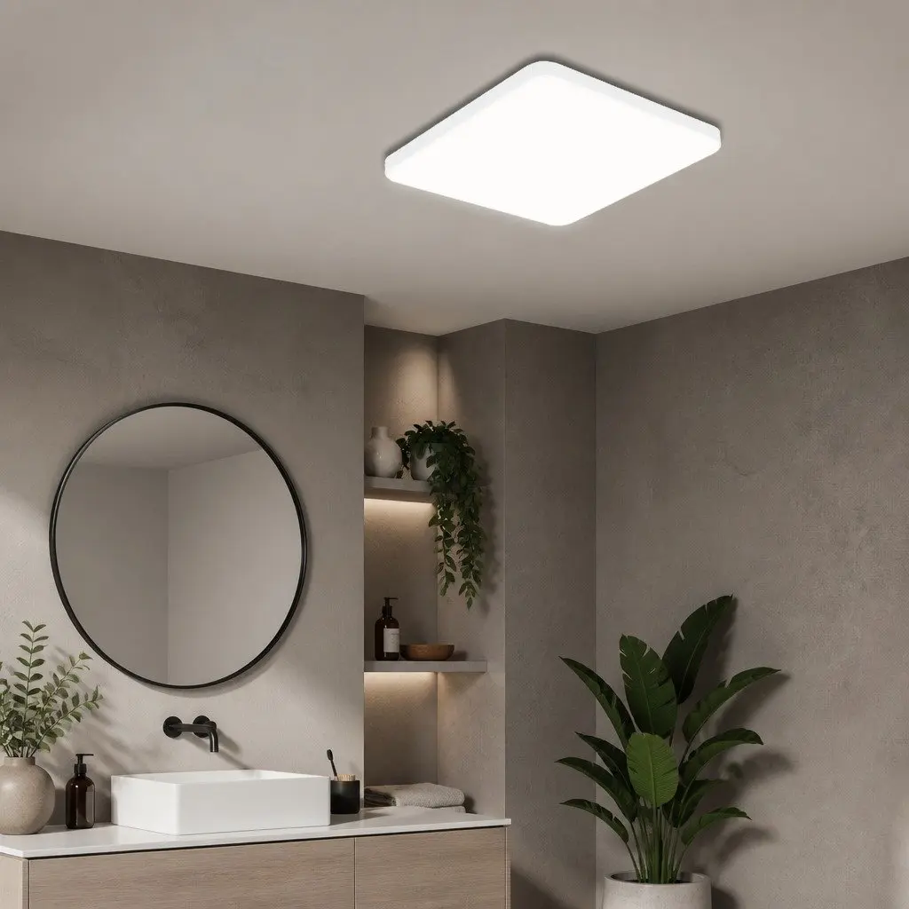 LED Ceiling Light Acrylic Metal 30cm x 30cm x 5cm White 3-Colour Dimmable Ultra-Thin Flush Mount