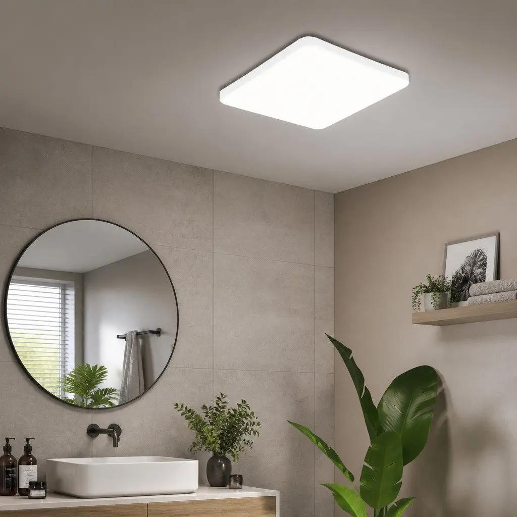LED Ceiling Light Acrylic 40cm Square 54W White 3-Colour Dimmable Ultra-Thin Flush Mount