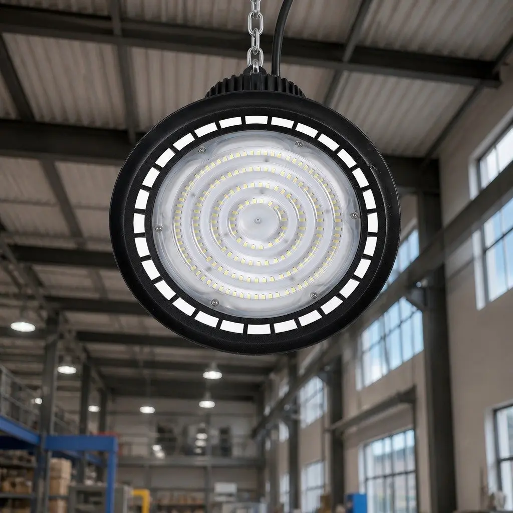 LED High Bay Light Aluminium 35cm x 35cm x 15cm Black 200W
