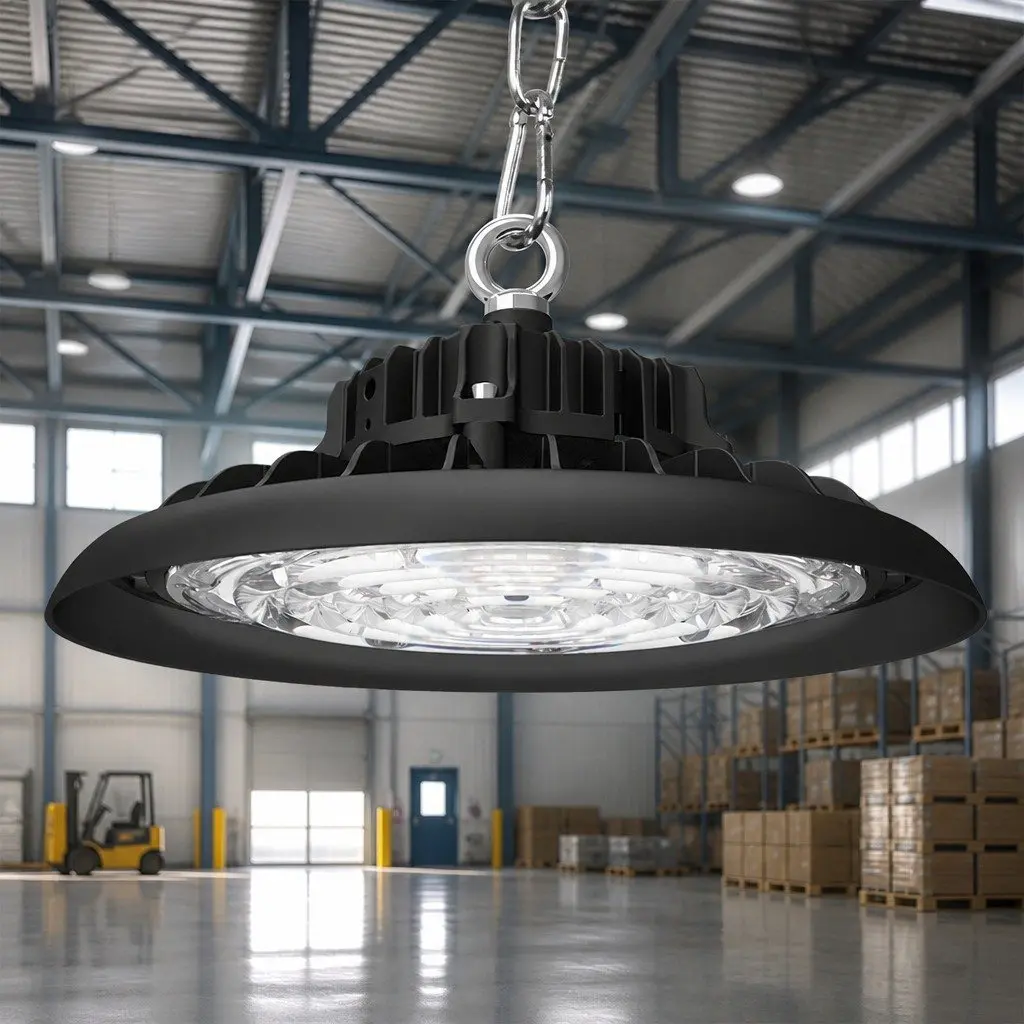 LED High Bay Light Aluminium 35cm x 35cm x 15cm Black 200W