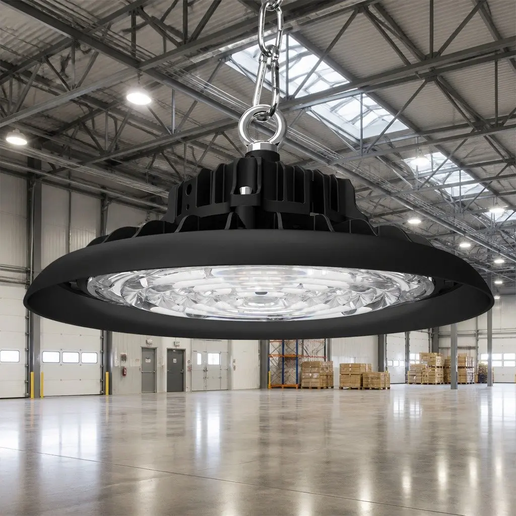 LED High Bay Light Aluminium 35cm x 35cm x 15cm Black 200W