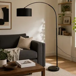 Adjustable Arm LED Floor Lamp with Marble Base