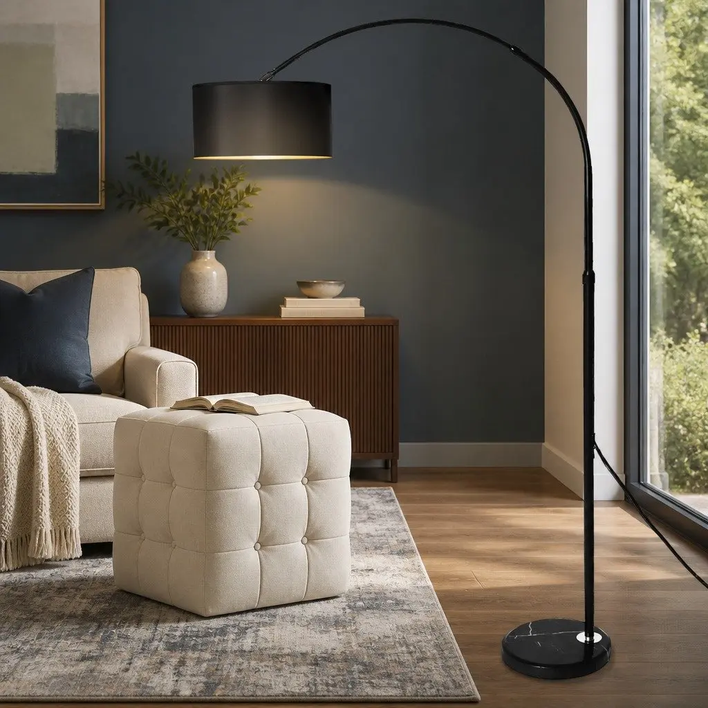Adjustable Arm LED Floor Lamp with Marble Base
