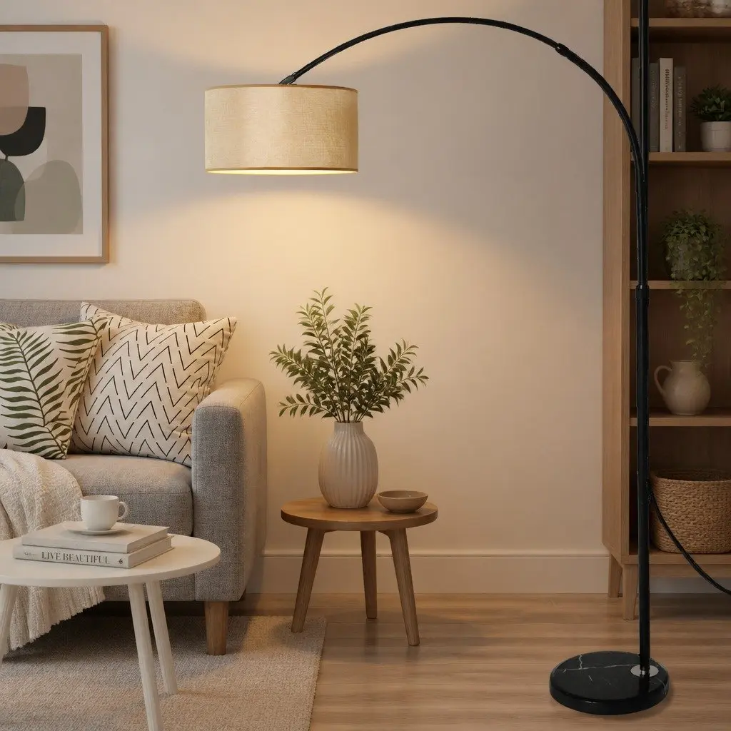 Adjustable Modern LED Floor Lamp with Marble Base