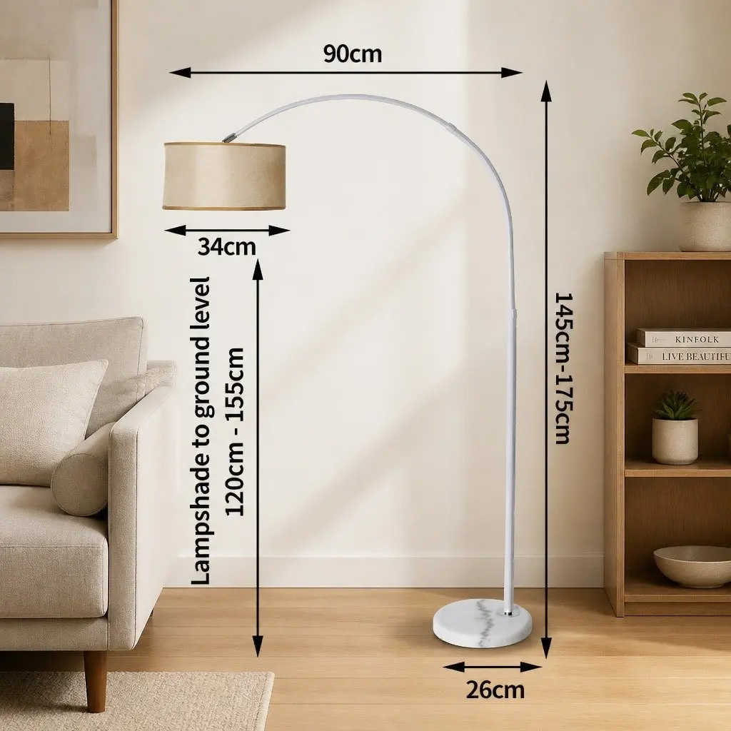 Adjustable Arm LED Floor Lamp with Marble Base