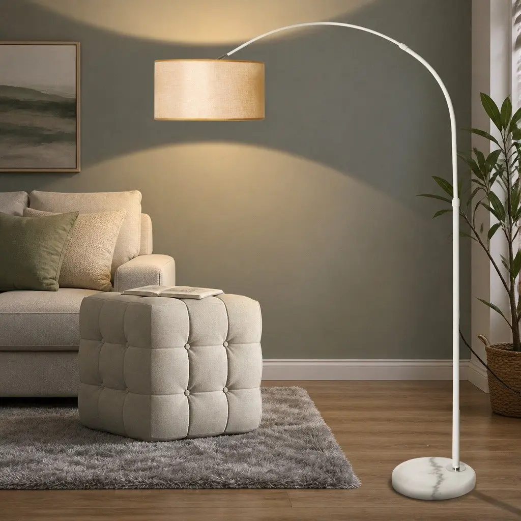 Adjustable Arm LED Floor Lamp with Marble Base