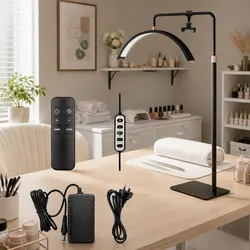 Premium LED Lash Light Half Moon Floor Lamp for Studios