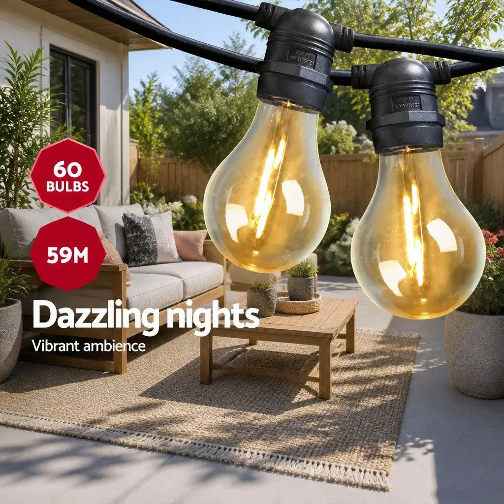 59m Festoon String Lights for Events and Decor