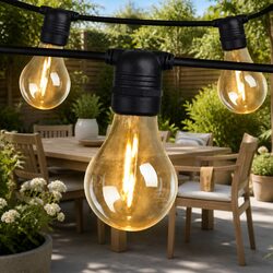 68m Festoon String Lights Outdoor Wedding Garden Party Warm White LED